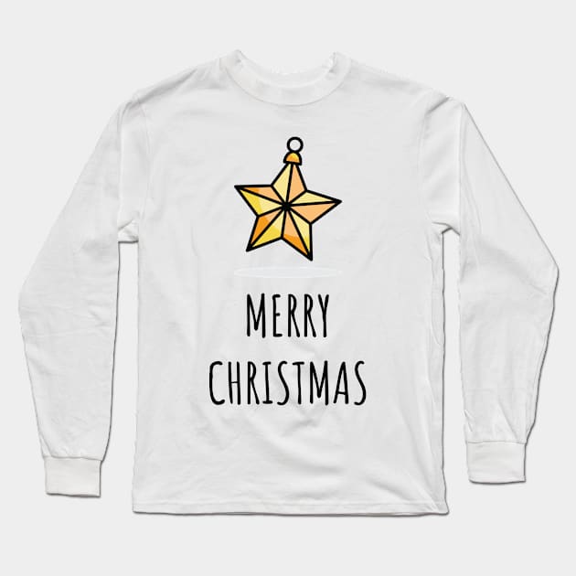 Christmas Greeting - Merry Christmas Long Sleeve T-Shirt by LABdsgn Store